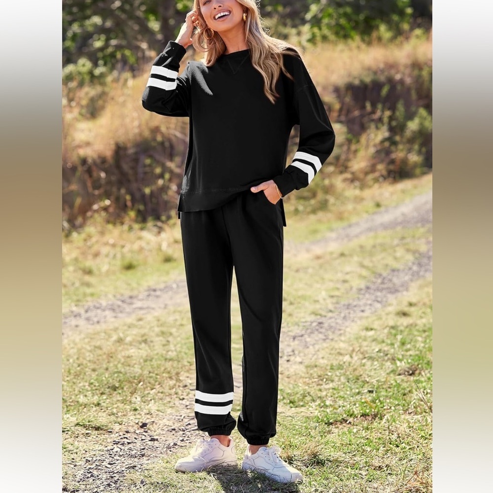 Pretty Garden Black & White Lounge Set Womens Medium NWT